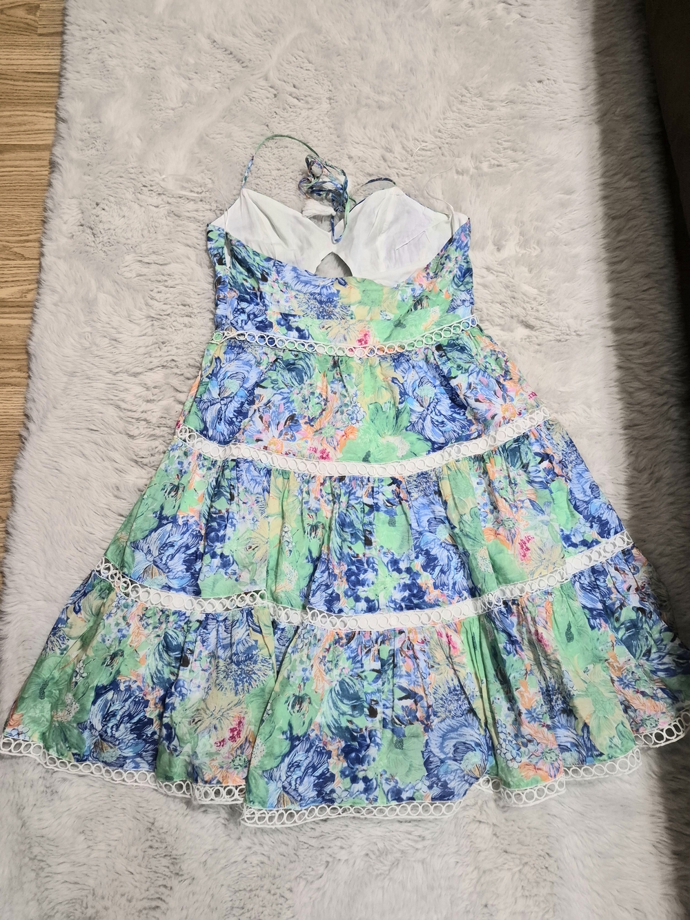 Halter Tiered Sundress Green & Blue - Picture 2 of 5